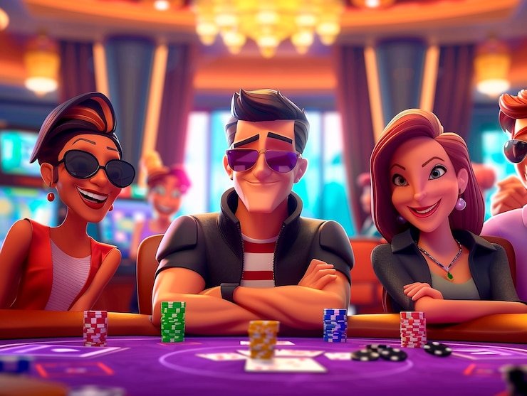 Pemandangan meja permainan Live Casino dengan dealer profesional melayani pemain online